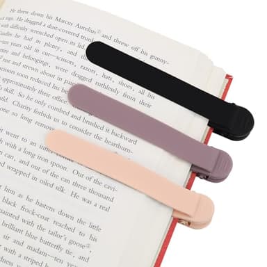 SMUK 3pcs Automatic Bookmark, Silicone Book Marks for Reading Women, Men, Kids, Book Lovers, Cute Unique Book Markers for Reading, Reading Accessories Gifts for Book Lovers - Image 1
