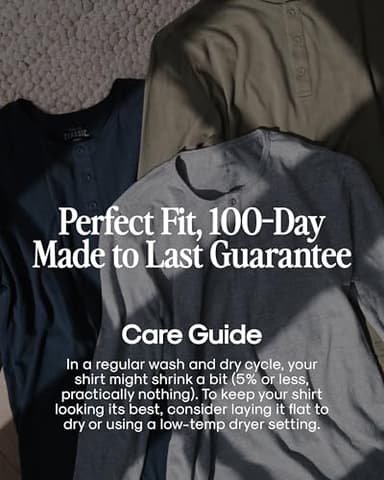 True Classic Mens Long Sleeve Thermal Tee Shirts - Classic Henley Long Sleeve Thermal T Shirt - Regular, Pack of 1, Black, XL - Image 6