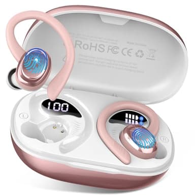 Wireless Earbuds Bluetooth 5.4 Headphones Sport, 2025 Bluetooth Earbuds with Earhooks, 50H Stereo Over Ear Buds, Earphone with 4 ENC Noise Canceling Mic, IP7 Waterproof Headset for Running/Gym/Workout - Image 1