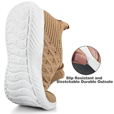 Feethit Womens Slip On Walking Shoes Non Slip Running Shoes Breathable Workout Shoes Lightweight Gym Sneakers Sandy Size 9 - Image 3