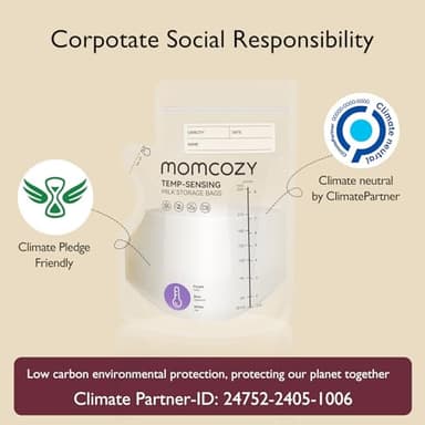 Momcozy Easy Pour Breastmilk Storage Bag, 8Oz, Temp-Sensing Color Change, 120 Count Milk Bag with Self Standing for Breastfeeding, No Leak Presterilized for Freezer, Recyclable & BPA Free - Image 8