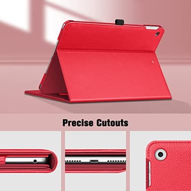 Fintie Case for iPad 9th / 8th / 7th Generation (2021/2020/2019) 10.2 Inch - [Corner Protection] Multi-Angle Viewing Stand Cover with Pocket & Pencil Holder, Auto Sleep Wake, Red - Image 8