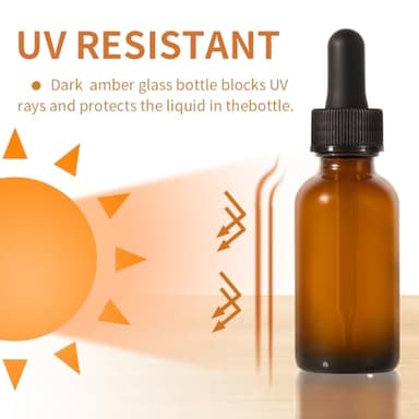 Dropper Bottle,1 oz 4 Pack Glass Droppers Bottle for Oils Eye Dropper Small Travel Oil Amber Dropper with 1 Funnel & 6 Labels - Essential Oils Bottles Tincture Bottles With Dropper Leakproof ﻿ - Image 4