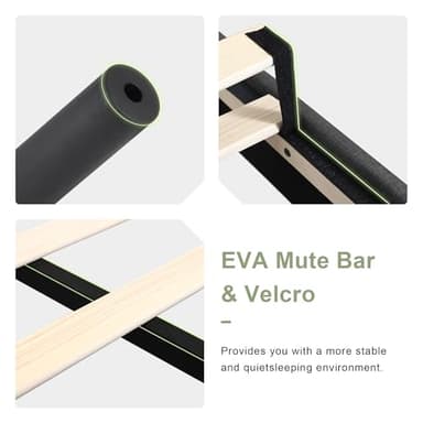 Feonase Queen Size Bed Frame with Diamond Tufted Wingback Headboard, Morden Upholstered Platform Bed, Sturdy Wooden Slats Support, Noise-Free, No Box Spring Needed, Easy Assembly, Dark Gray - Image 6