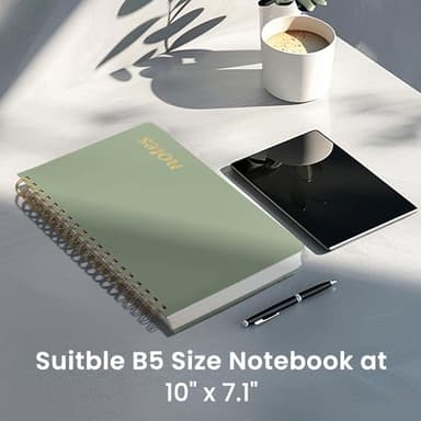 Lined Spiral Notebook Journal for Work, 300 Pages Thick B5 (7.1"x10") College Ruled Journal for Women & Writing, Hardcover Notebook for Note Taking, Perfect for Office Home School Supplies, Green - Image 5
