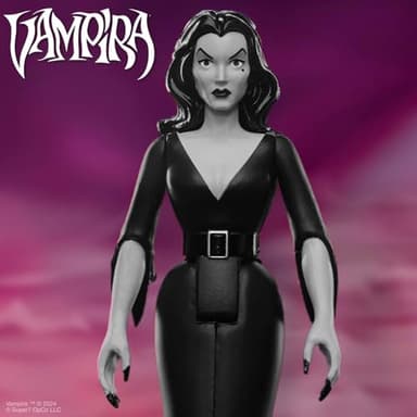 Super7 Vampira Plan 9 from Outer Space Grayscale - 3.75" Vampira Action Figure Classic Horror Movie Collectibles and Retro Toys - Image 5