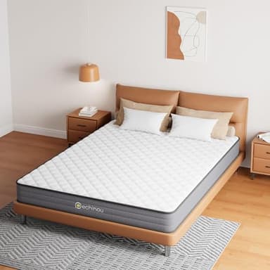 PECHINOU Twin Mattress, 6 Inch, Gel Memory Foam & Spring Hybrid, Plush, White, Breathable & Pressure Relief, Twin Size - Image 3