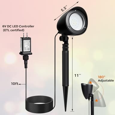 SURAIELEC Halloween Spotlight Outdoor, Remote Control LED Spotlights with Timer, Plug in Yard Spotlight for Trees, Garden Holiday Decor, Red Green Yellow Warm Glow, Waterproof, 10FT Cord, 2 Pack - Image 7