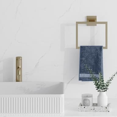 20-Piece Brushed Gold Bathroom Accessories Set – 23.6" Towel Bar, Towel Ring, Toilet Paper Holder & Hooks, Wall Mounted Bathroom Hardware, Rust & Corrosion-Resistant, Ideal for Modern Bathrooms - Image 3