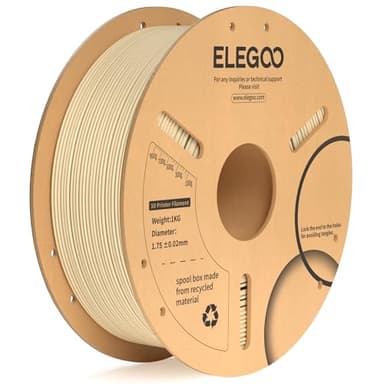 ELEGOO PLA Plus Filament 1.75mm Beige 1KG, PLA+ Tougher and Stronger 3D Printer Filament Dimensional Accuracy +/- 0.02mm, 1kg Spool(2.2lbs) Fits for Most FDM 3D Printers - Image 1