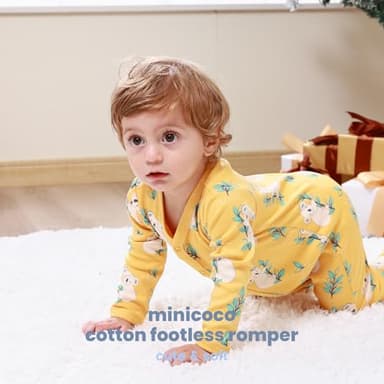 Minicoco Baby Girls Boys Long Sleeve Rompers Infant Toddler Newborn Footless Jumpsuits One-Piece Cotton Outfits (3, Life in Australia, 9-12 Months) - Image 3