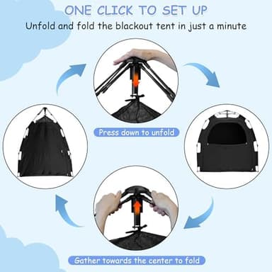 Sleep Tent for Pack N Play, Baby Sleep Tent One-Click Assembly Effective Light Blocking Tent for Sleep Pod & Mini Crib, Light Blocking Tent for Babies and Toddlers - Image 8