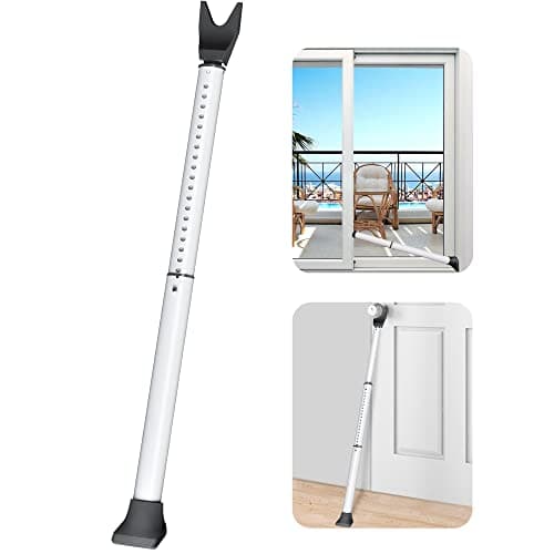 AceMining Upgraded Door Security Bar & Sliding Patio Bar, Heavy Duty Stoppers Adjustable Jammer for Home, Apartment, Travel (1 Pack,White) - Image 1