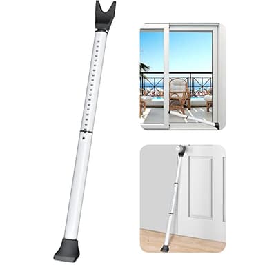 AceMining Upgraded Door Security Bar & Sliding Patio Bar, Heavy Duty Stoppers Adjustable Jammer for Home, Apartment, Travel (1 Pack,White) - Image 1