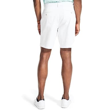 Nautica Men's Classic Fit Flat Front Stretch Solid Chino 8.5" Deck Shorts, Bright White, 32W - Image 2