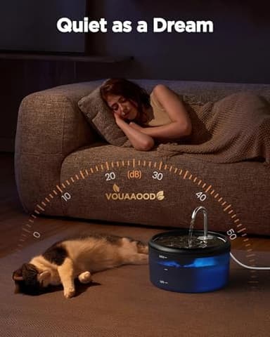 Cat Water Fountain for Cats Indoor: 80oz/2.4L Cat Fountains for Drinking - Quiet Pet Watering Bowls for Cats Inside - Black Kitten Waterer Supplies - for Small and Medium Animals - Image 6