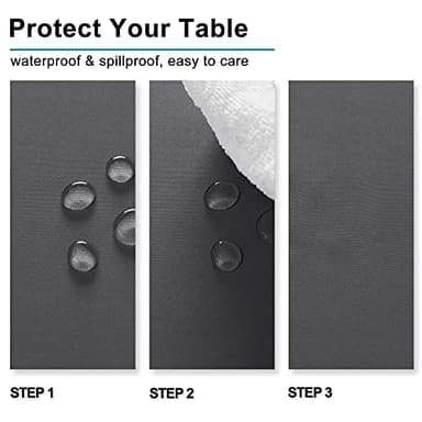 Hiasan Rectangle Tablecloth Grey - Wrinkle Resistant and Waterproof Washable Polyester Fabric Table Cloth for Dining Party and Outdoor Use, 54 x 108 Inch - Image 3