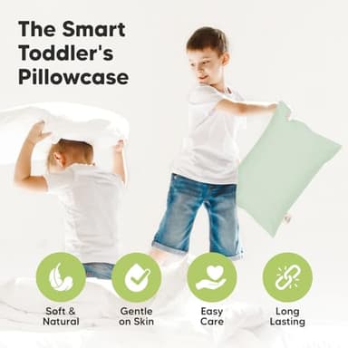 KeaBabies Toddler Pillowcase 13"x18" - Organic Cotton Toddler Pillowcase for Kids, Boys, Girls, Soft & Durable Cotton Cover for Miniature Sleepy Pillows, Cute Colors, Pillow Sold Separately (Sage) - Image 6