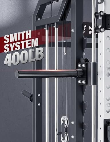 Major Fitness Drone2 Premium Smith△ Machine – All-in-One Home Gym Squat Rack with Aluminum Pulley Set , Weight Bar, Dual LAT Pull-Down Systems & Cable Crossover Machine for Full-Body Workouts - Image 5