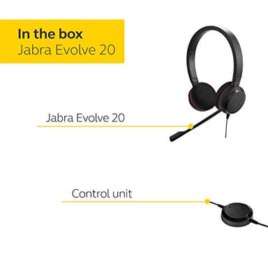 Jabra Evolve 20 Microsoft Lync Stereo Headset, Black - Image 6