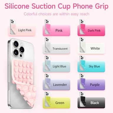 Yojaro Silicone Suction Cup Phone Case Mount Double Sided, Phone Accessories Hands-Free Strong Grip Holder for Selfies and Videos, Silicon Phone Stand for iPhone and Android Light Pink - Image 2