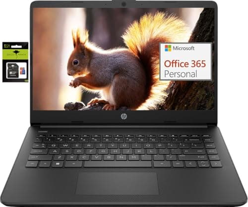 HP 14 Premium HD Portable Laptop Computer Students Business, Quad-Core Intel Celeron Processor, 16GB RAM, 256GB Storage(128GB eMMC+128GB Ghost Manta SD Card), 1 Year Office 365, HDMI, Win 11 - Image 1