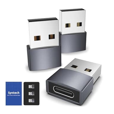 Syntech USB C Female to USB Male Adapter Pack of 3 [Travel Must Haves, Aluminum] USB C to USB Adapter, Type C Charger Cable Power Converter Compatible with iPhone 15 Apple Watch AirPods CarPlay, etc. - Image 1