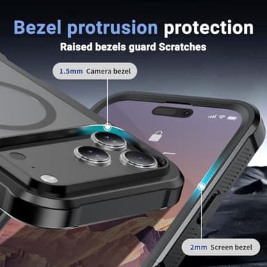 jaroco Magnetic for iPhone 17 Pro Max Case, [Compatible with MagSafe][Military Grade Drop Protection][Heavy Duty Protection][Non-Slip][Shockproof] 2-Layer Durable Bumper Phone Case 6.9''-Black - Image 6