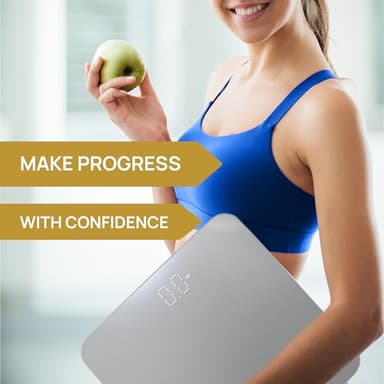 INEVIFIT Bathroom Scale, Highly Accurate Digital Bathroom Body Scale, Measures Weight up to 400 lbs. Includes Batteries - Image 3