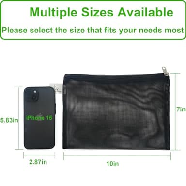 Cover Geny 10 Pcs 10" x 7" Aquarium Filter Media Bags, Fish Tank Media Mesh Filter Bags with Zipper, Black Mesh Reusable Bags for Activated Carbon, Ceramic Rings, etc. - Image 5