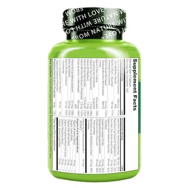 NATURELO Mens Multivitamins - One Daily Multivitamin for Men with Vitamins, Minerals & Organic Whole Foods, Boost Energy & Health, Non-GMO, 120 Vegetarian Capsules - Image 6