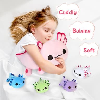 KMUYSL Axolotl Plush Toys for Ages 0 1 2 3 4 5 6 7 8+ Year Old Boys Girls- Axolotl Mommy Stuffed Animal with 4 Baby Axolotls in Her Tummy, Christmas Birthday Gifts for Baby, Toddler, Kids - Image 6