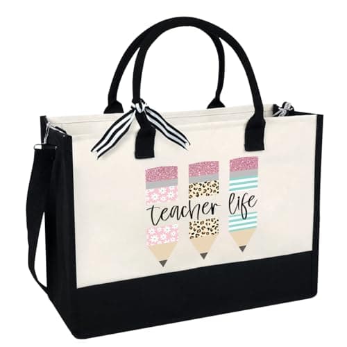 LIYACHAO Teacher Appreciation Gifts,Teachers Day Gift,Teachers Birthday Gift,Christmas Gifts for Teahcer,End of Year Tote Bag Teacher,Tote Bag for Women - Image 1