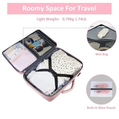 Taygeer Travel Backpack for Women, Carry On Backpack with USB Charging Port & Shoe Pouch, TSA 15.6inch Laptop Mochila Flight Approved, Nurse Bag Casual Daypack for Weekender Business Hiking, Pink - Image 4
