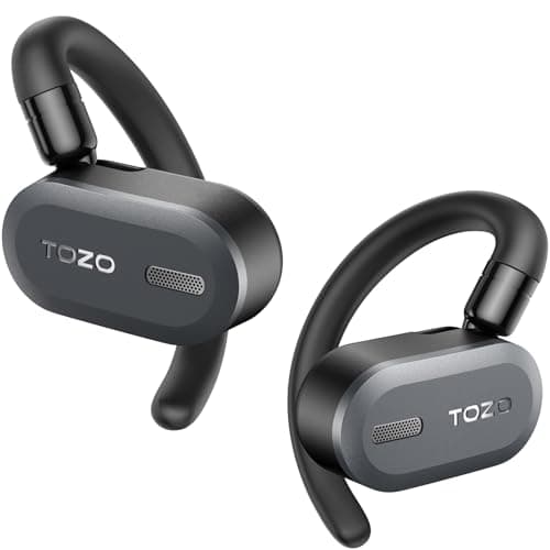 TOZO O2 True Open Ear Wireless Headphones Lightweight with Multi-Angle Adjustment, Bluetooth 5.3 Earbuds with Dual-Axis Design for Long-Lasting Comfort, Crystal-Clear Calls for Driving, Dark Black - Image 1