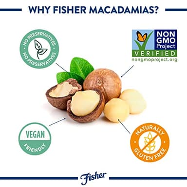 Fisher Chopped Macadamia Nuts, 4.44 oz Raw Shelled Unsalted Nuts for Cooking, Baking, or Snacking, Healthy Snacks for Adults, Resealable Bag, Naturally Gluten Free, Vegan, Keto, Plant Based Protein - Image 3