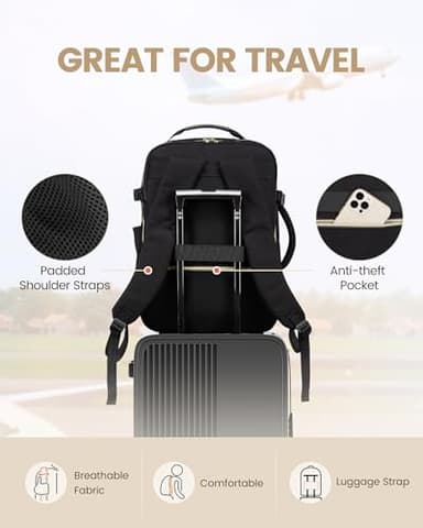 LOVEVOOK 40L Travel Backpack for Women Men,Waterproof Airline Approved Carry On Luggage Travel Essentials,TSA Carry On Backpack Personal Item Travel Bag Suitcase Weekender Traveling with Packing Cubes - Image 6