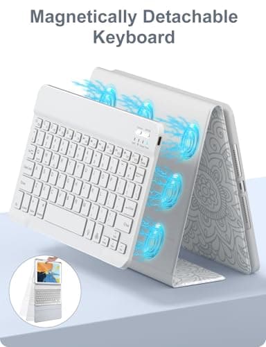 Hamile for iPad 9th Generation Case with Keyboard 10.2 Inch - Backlit Wireless Detachable Folio Keyboard Cover with Pencil Holder for iPad 8th Gen/7th Gen/iPad Pro 10.5"/iPad Air 3rd Gen (Gray) - Image 6