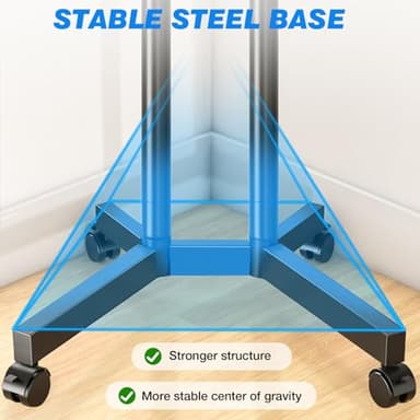 Rfiver Mobile TV Cart Rolling TV Stand with Power Outlet for 32-75 Inch Screens, Portable TV Stand on Wheels with Height Adjustment, Outdoor TV Mount Stand with Shelf Holds up to 88lbs for Home Office - Image 8