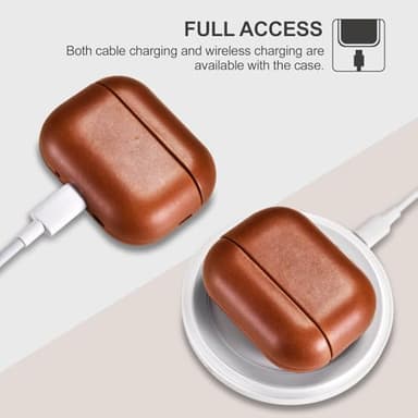 ICARER AirPod Pro 3 Case, 100% Geniune Leather Case, Handmade Top Grade Vintage Cover, Shockproof Protective Cover Support Wireless Charging, Compatible with AirPods Pro 3 2025 Model (Brown) - Image 5