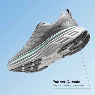 NORTIV 8 Women's Walking Shoes Cushion Running Tennis Shoes ActiveFloat Non-Slip Comfortable Breathable Workout Gym Sports Athletic Fashion Sneakers,Size 8.5,Grey,SNWS245W - Image 3