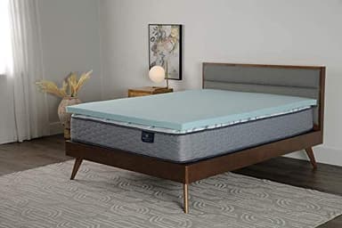Serta ThermaGel Cooling, Pressure-Relieving Memory Foam Mattress Topper, 2 Inch, Queen,Blue - Image 6