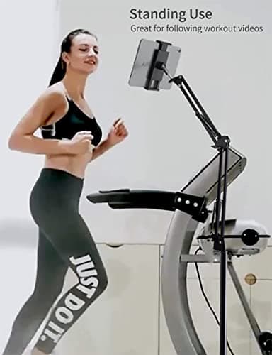 BluuSuuk Tablet Floor Stand with Double Weight Base, Overhead Bed Phone Mount Height Adjustable Arm Stretchable Stand Holder, Compatible with iPad Mini Air Pro, Galaxy Tab, Kindle, Switch, Cell Phones - Image 4