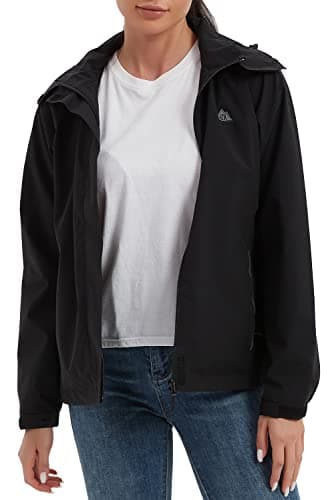 MOERDENG Women's Waterproof Rain Jacket Lightweight Raincoat Hooded Hiking Jacket Softshell Windbreaker - Image 4