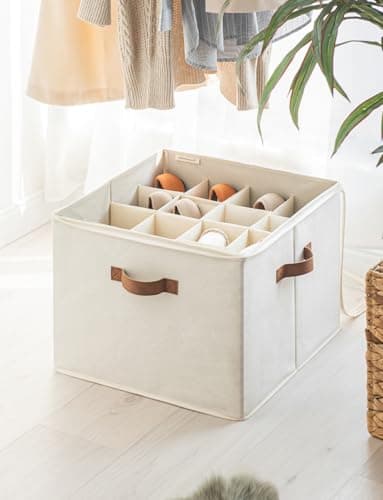 StorageWorks Shoe Organizer for Closet, Fits up to 16 Pairs, Shoe Cubby Storage Containers with Adjustable Dividers and Clear Cover, Beige - Image 9