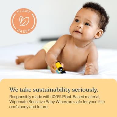 Wipemate EWG-Verified Premium Baby Wipes, 99% Water-Based, Plastic-Free, Ultra-Soft Plant-Based Wipe, Chlorine/Alcohol-Free, pH-Balanced, Hypoallergenic Cruelty-Free with Durable Flip-Top Lid 720-Ct - Image 6