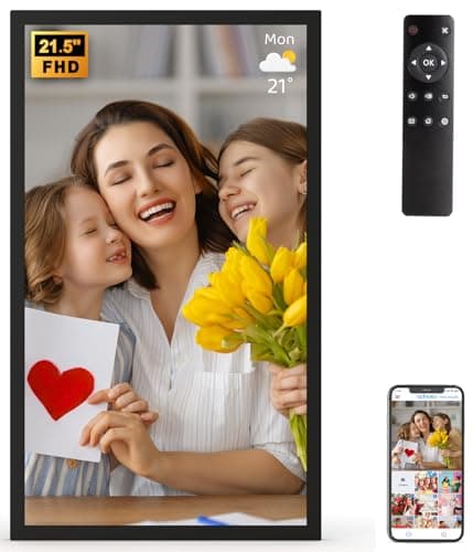 Benibela 21.5" Large Digital Picture Frame, Wifi Digital Photo Frame with 1920*1080 IPS HD Screen, Remote Control, 32GB, Auto-Rotate, Send Photo/Videos Via APP/Email/USB/SD, Gift for Friend and Family - Image 1