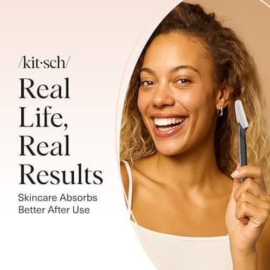 Kitsch Dermaplane Razor for Women Face – Face Razors for Women & Men, Eyebrow Trimmer & Face Shaver – Exfoliating Facial Razor & Skin Care Tool for Smoother Skin - Black, 12 pcs - Image 8