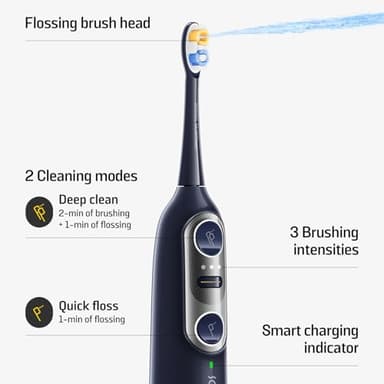 Soocas NEOS II - Sonic Electric Toothbrush and Water Flosser, Cordless Oral Irrigator, Electric Toothbrush for Adults, Portable Water Flosser, Superior Plaque Removal, Dark Violet - Image 4