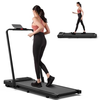 DeerRun 3 in 1 Walking Pad Treadmill, 300 lbs Capacity Foldable Treadmill, 3.0HP Low Noise Walking Pad with Handle Bar, Under Desk Treadmills for Home Office with Remote & Smart APP - Image 1